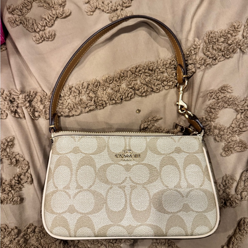 Coach Beige and Brown Shoulder Bag